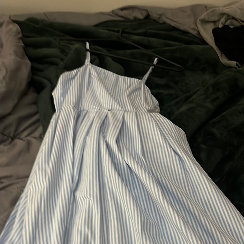 Target Women's Blue and White Striped Maxi Dress